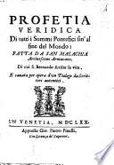 Profetia veridica di tutti i sommi pontefici sin' al fine del Mondo