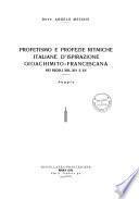 Profetismo e profezie ritmiche italiane d'ispirazione gioachimito-francescana nei secoli 13., 14. e 15