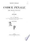 Progetti comparati del Codice penale pel Regno d'Italia studio per l'avv. M. Speciale