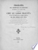 Programma del cerimoniale da eseguirsi ne'giorni 24, 25 e 26 di Luglio in occasione che le loro Maestà [Francis II. and his Consort] nel di 24 si porteranno ... nella Chiesa Cattedrale di questa capitale, nel di 25 terranno in Palazzo solenne baciamano, etc