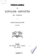 Programma del ginnasio convitto di Varese