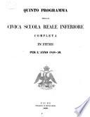 Programma della civica scuola reale inferiore in Fiume