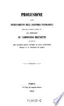 Prolusione allo insegnamento dell'anatomia patologica
