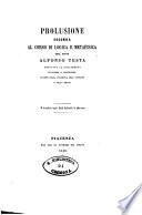 Prolusione seconda al corso di logica e metafisica
