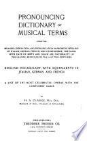 Pronouncing Dictionary of Musical Terms