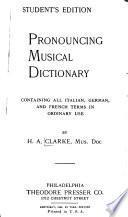 Pronouncing musical dictionary