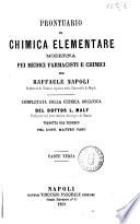 Prontuario di chimica elementare moderna per Raffaele Napoli