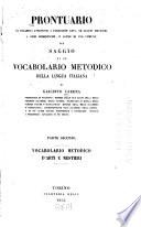 Prontuario di vocaboli attenenti a parecchie arti: Vocabolario metodico d'arti e mestieri