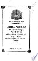 Propagazione della fede lettera pastorale di S.E. Rev.a monsignor Filippo Artico vescovo d'Asti e principe ecc. al venerabile clero e dilettissimo popolo della città e diocesi d'Asti