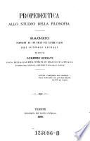 Propedeutica allo studio della Filosofia