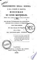 Proponimento della scienza e sua utilita e diletto discorso per servire d'introduzione alla enciclopedia popolare che si pubblica in Inghilterra di lord Brougham
