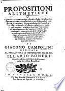 Propositioni arithmetiche ...
