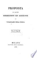 Proposta di alcune correzioni ed aggiunte al vocabolario della Crusca