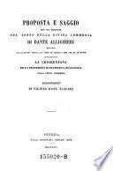 Proposta e saggio per una edizione del testo della divina commedia di Dante Alighieri ... Esercitazioni