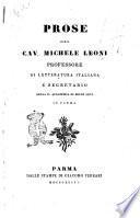 Prose del cav. Michele Leoni