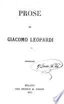 Prose di Giacomo Leopardi
