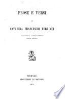Prose e versi di Caterina Franceschi Ferrucci