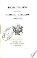 Prose italiane del marchese Tommaso Gargallo siciliano