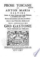 Prose toscane, di Anton Maria Salvini