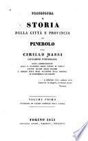 Prosopopea e storia della città e provincia di Pinerolo