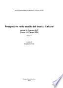 Prospettive nello studio del lessico italiano