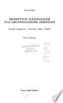 Prospettive sociologiche sull'organizzazione aziendale