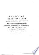 Prospetto degli oggetti da aversi in mira per la quinta impressione del Vocabolario della Crusca presentato nell'adunanza del di 7. maggio 1813. Dai tre deputati eletti dall'Accademia con partito de' 20 novembre 1812