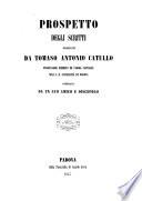Prospetto degli scritti publicati da Tomaso Antonio Catullo; compilato da un suo amico e discepolo
