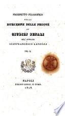 Prospetto filosofico della istruzione delle pruove ne' giudizj penali dell'avvocato Gianfrancesco Lanzilli