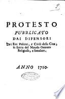 Protesto pubblicato dai difensori de i riti politici, e civili della Cina, in faccia del mondo onorato religioso, e secolare