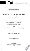 Prove linguistiche sul dialetto della valle di Fiemme nel Tirolo italiano