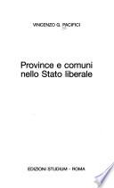 Province e comuni nello Stato liberale