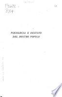 Psicologia e destino del nostro popolo