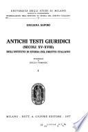 Pubblicazioni dell'Istituto di storia del diritto italiano