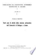 Pubblicazioni dell'Osservatorio astronomico Universitario di Bologna