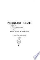 Pubblici esami degli alunni delle Scuole Pie Fiorentine al termine dell'anno scolastico 1864-65