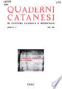 Quaderni catanesi di cultura classica e medievale