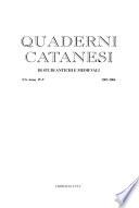 Quaderni catanesi di studi antichi e medievali