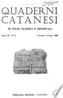 Quaderni catanesi di studi classici e medievali