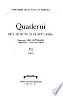 Quaderni dell'Istituto di glottologia dell'Università degli studi di Bologna