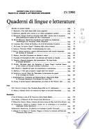 Quaderni di lingue e letterature