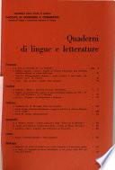 Quaderni di lingue e letterature