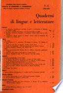 Quaderni di lingue e letterature