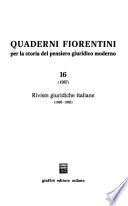 Quaderni fiorentini per la storia del pensiero giuridico moderno