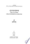 Quaderni per la storia dell'Università di Padova