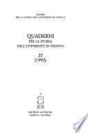 Quaderni per la storia dell'Università di Padova