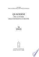 Quaderni per la storia dell'Università di Padova
