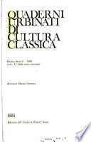Quaderni urbinati di cultura classica