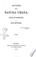 Quadri della natura umana feste ed ebbrezze di Paolo Mantegazza