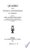 Quadro della storia letteraria di Armenia